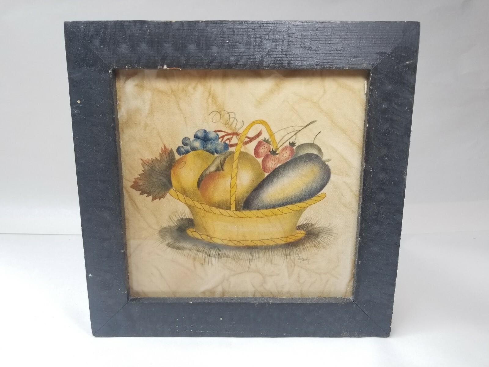 Ann Rea Fruit In Basket Heritage Theorem Painting, Oil On Velvet