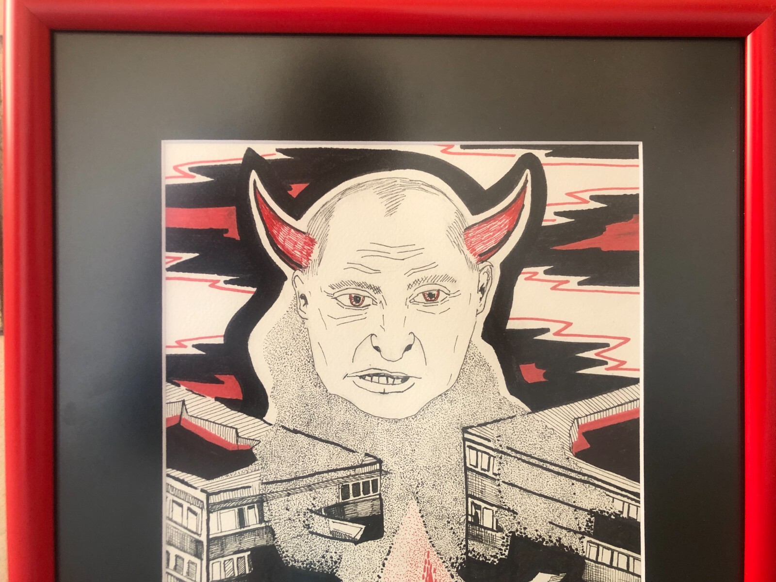 Painting by Ukrainian artist Kostyuk-Shostka «Devil Putin»