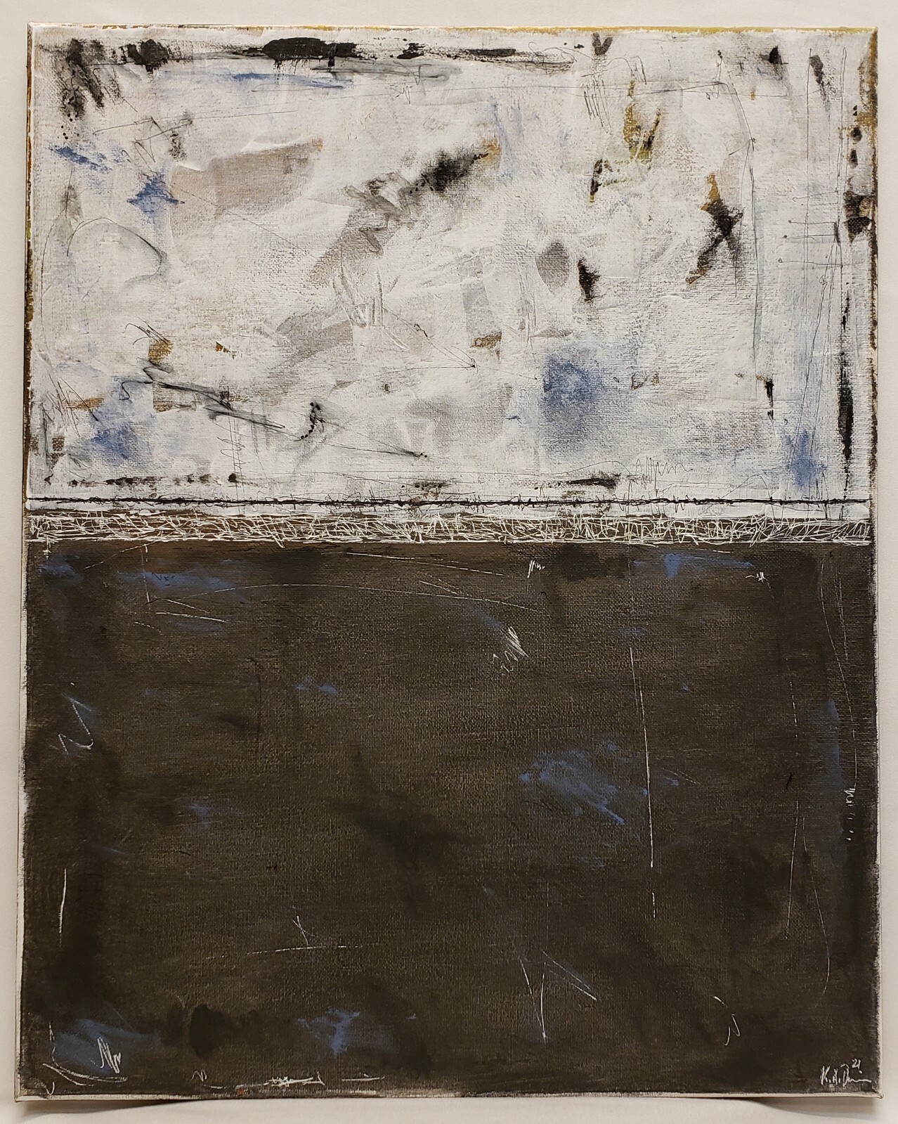 No.439 Original Abstract Modern Minimal Urban Textured Painting By K.A.Davis