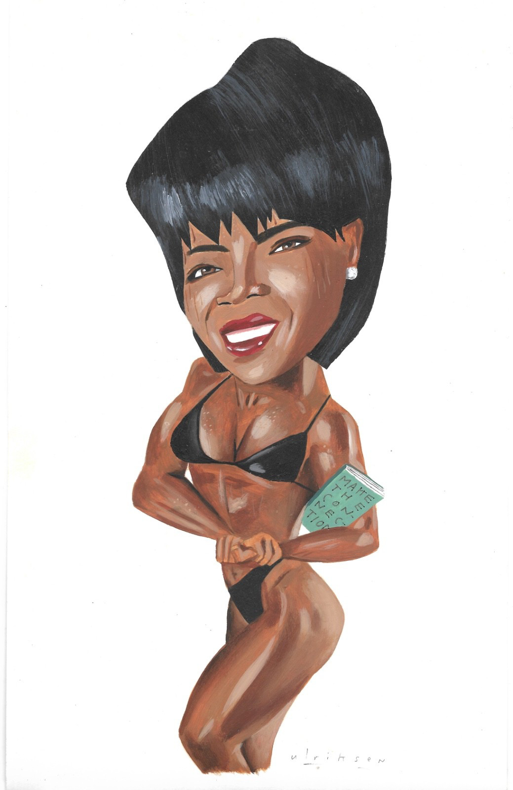 RARE 1996 MARK ULRIKSEN ORIGINAL PAINTING OPRAH BUFF FOR ENTERTAINMENT WEEKLY