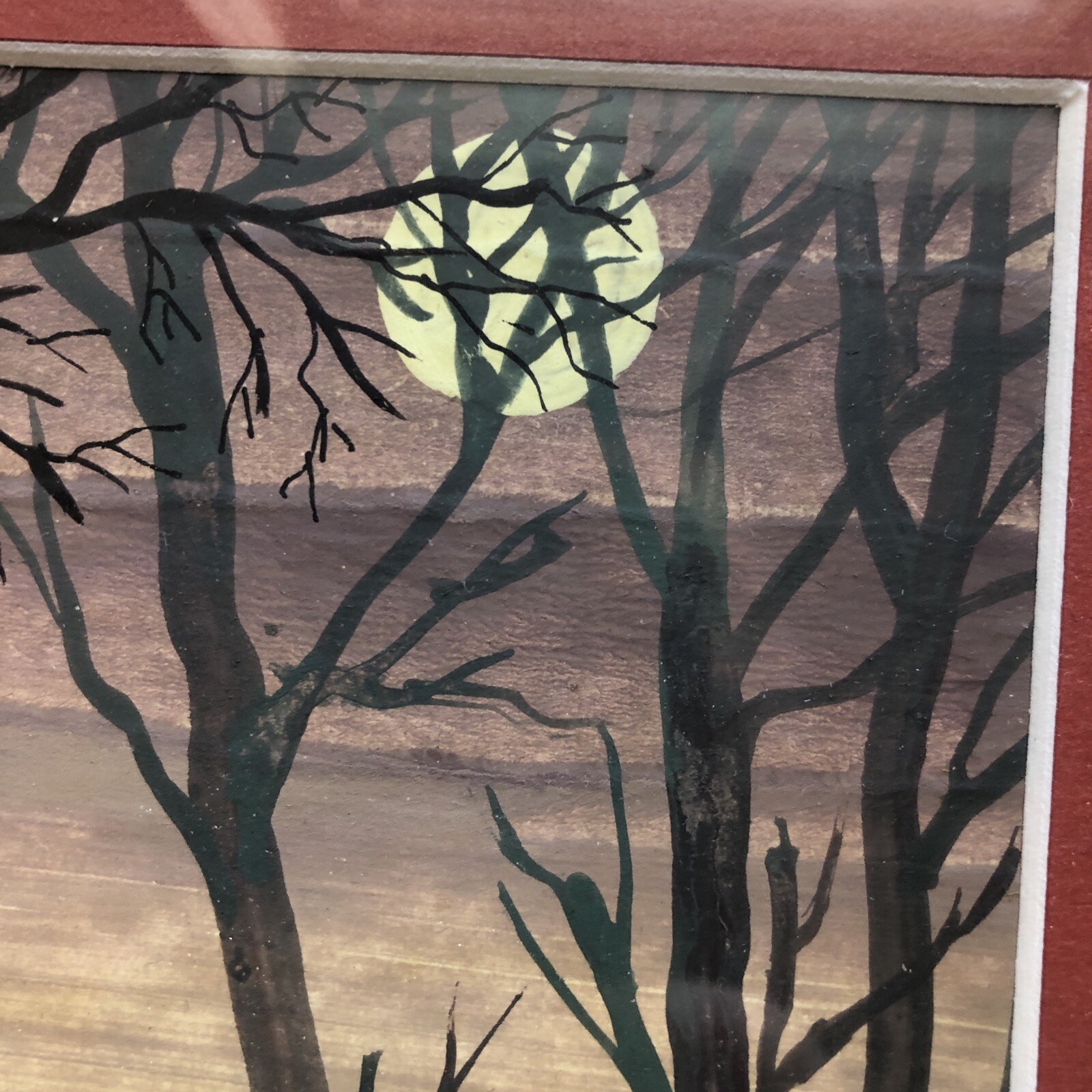Two (2) Vtg MICHAEL SALMON New Zealand Australia Trees Paintings 1979 Watercolor