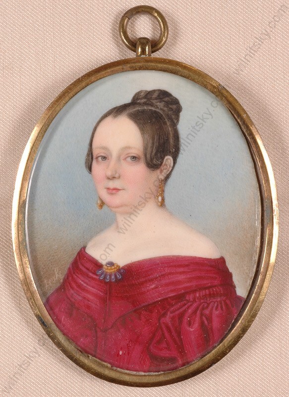 Alois Petrák (1811-1888) «Portrait of an Austrian Lady» Miniature, ca.1850 (m)
