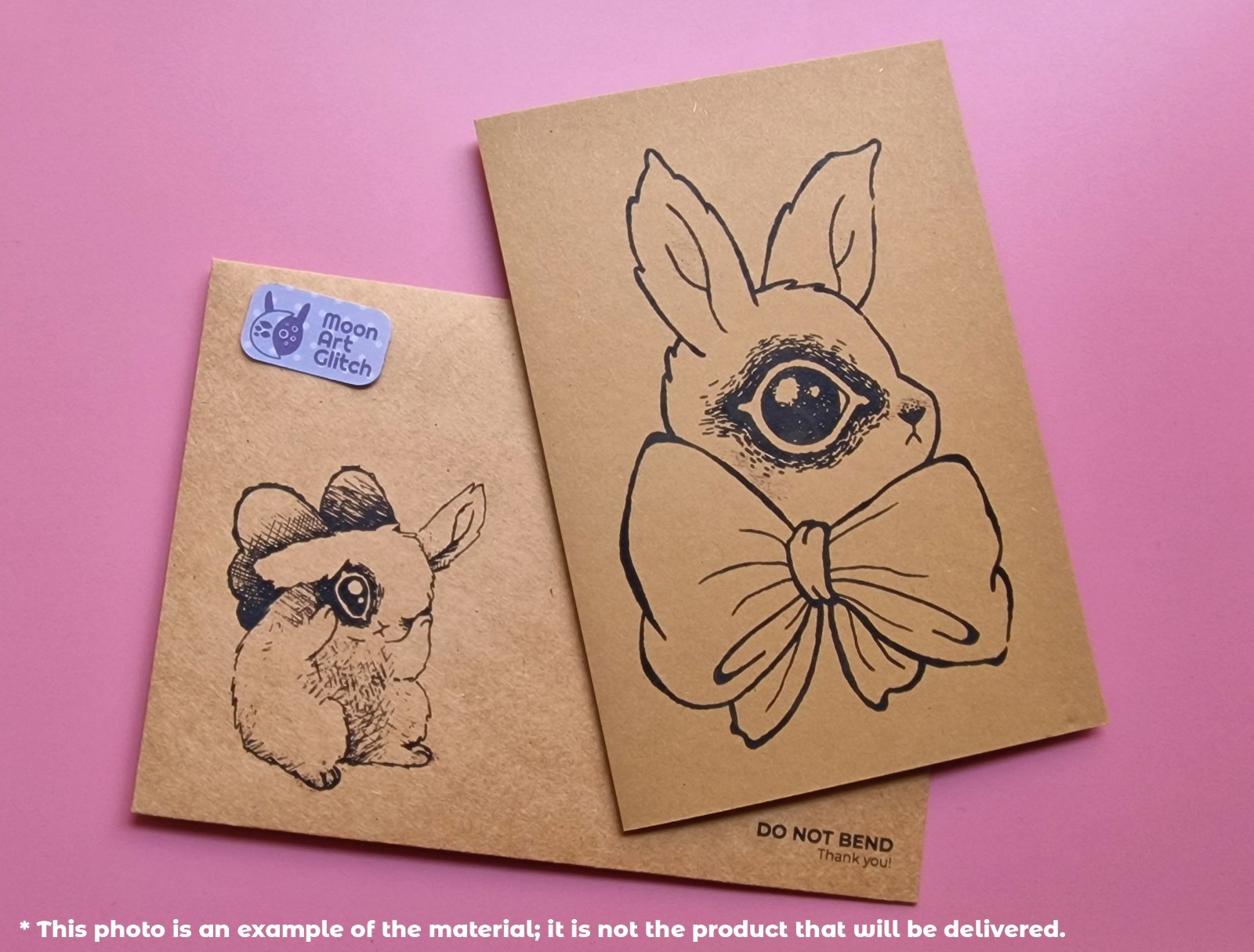 Aceo PRINT STICKER by MoonArtGlitch ~ Pack 4A ~ Moth Bird Cat Fish Animal Cards