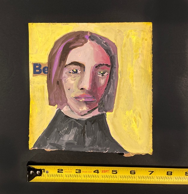 Original Portrait Painting Expressive Woman Naive Folk Wall Art Miz Katie