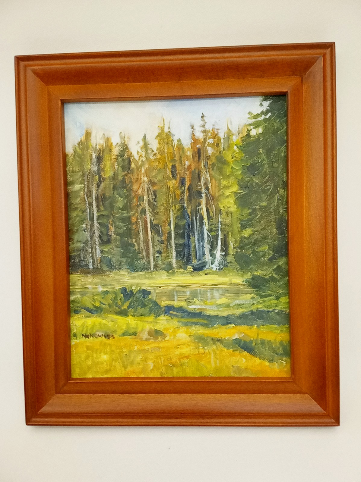 Nancy Knowles original oil painting Scott Lake Oregon 2007 framed landscape