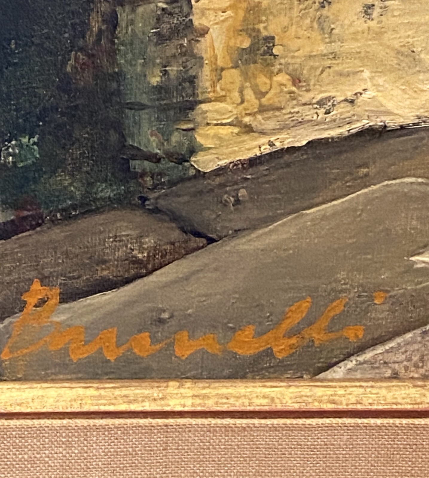 VTG Contemporary European Textured Impressionistic O/C Signed Brunelli, Framed!
