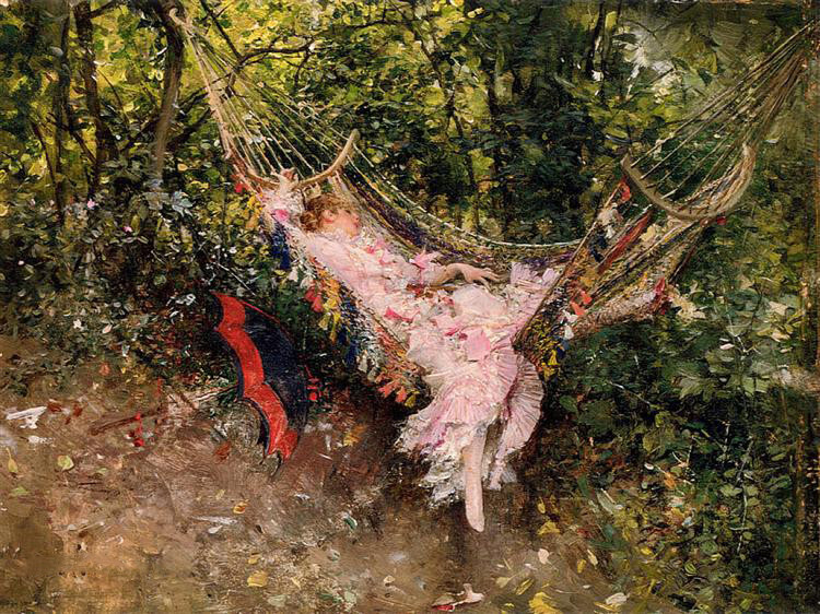 high quality oil painting handpainted on canvas-The Hammock
