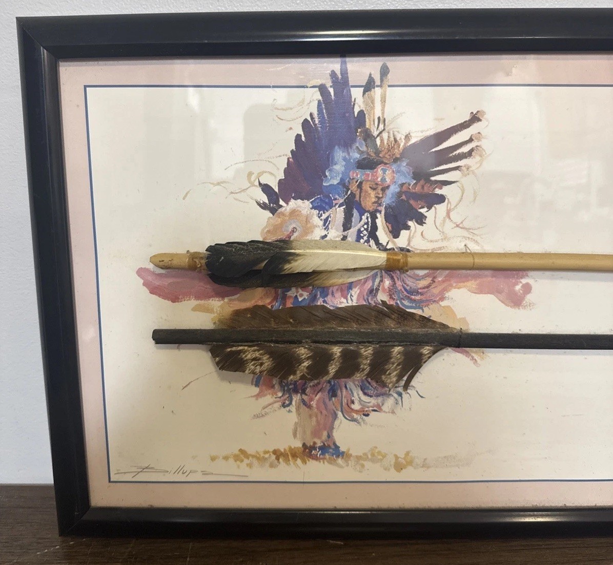“Dancing Native American Indian” by Betty Jean Billups Arrows Arrowheads 37×13