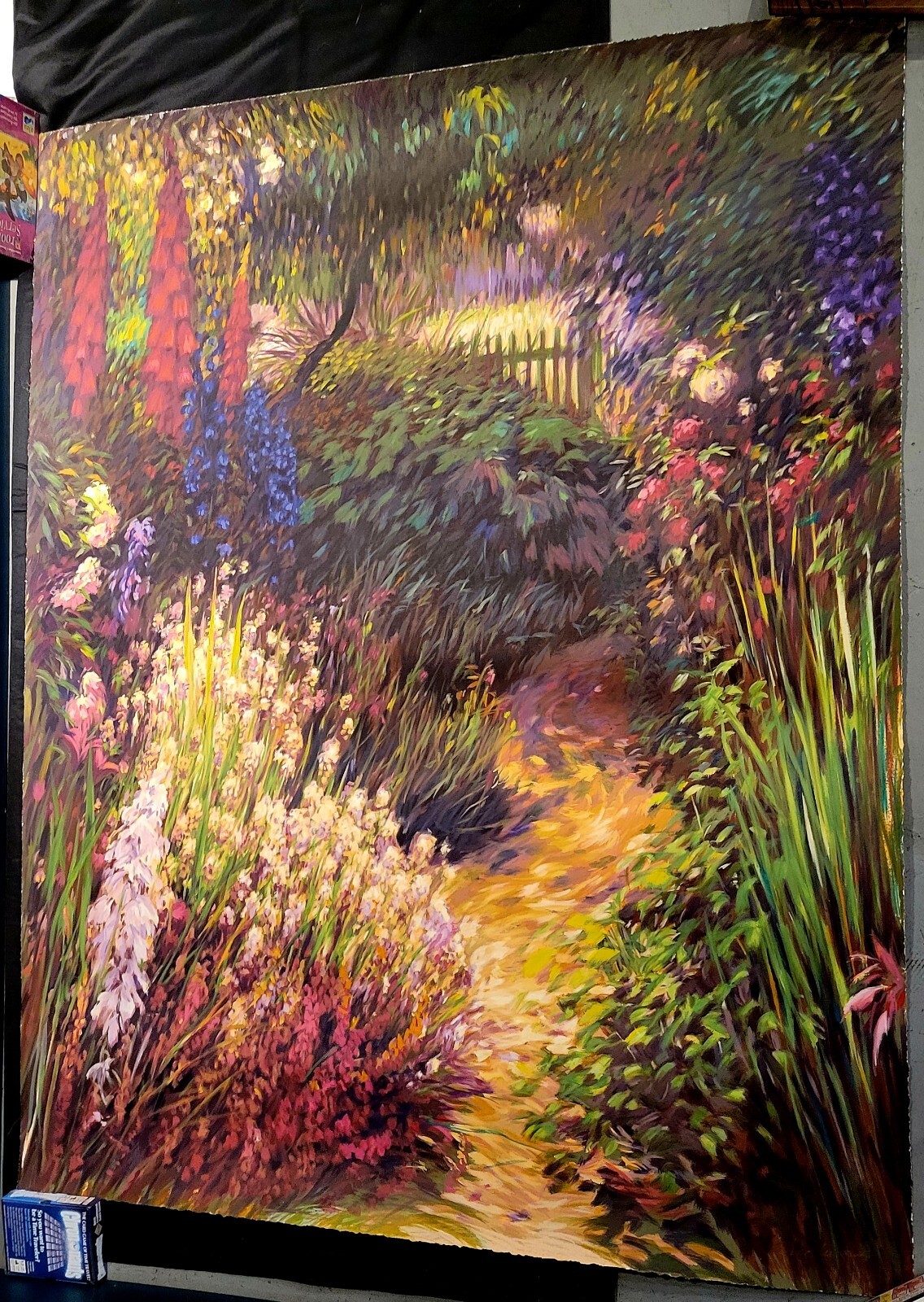Large Unframed Garden Lithograph Print on Paper Signed By The Artist 349/350