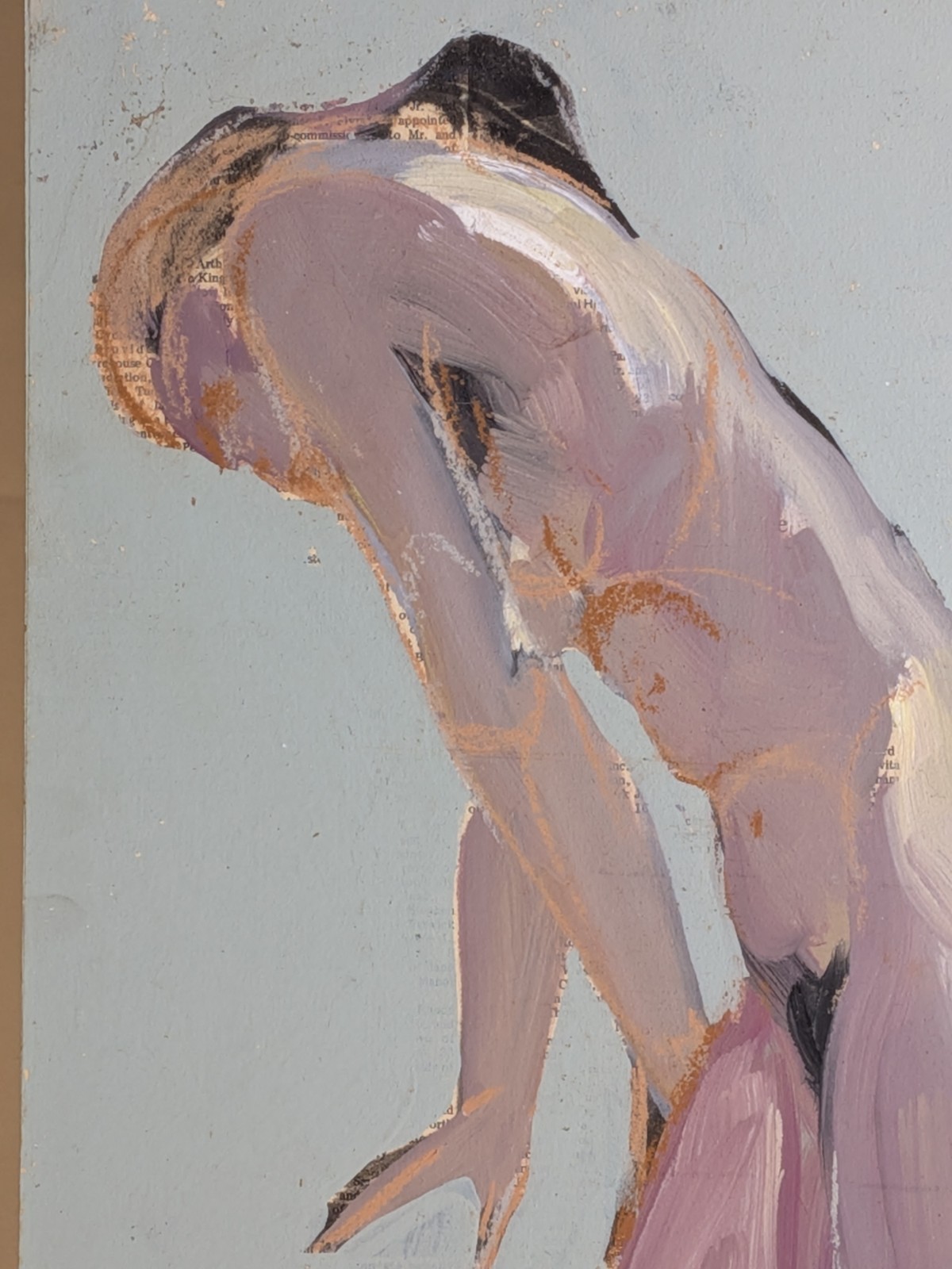 Vintage John Huszer figure study midcentury leaning female nude Rhode Island