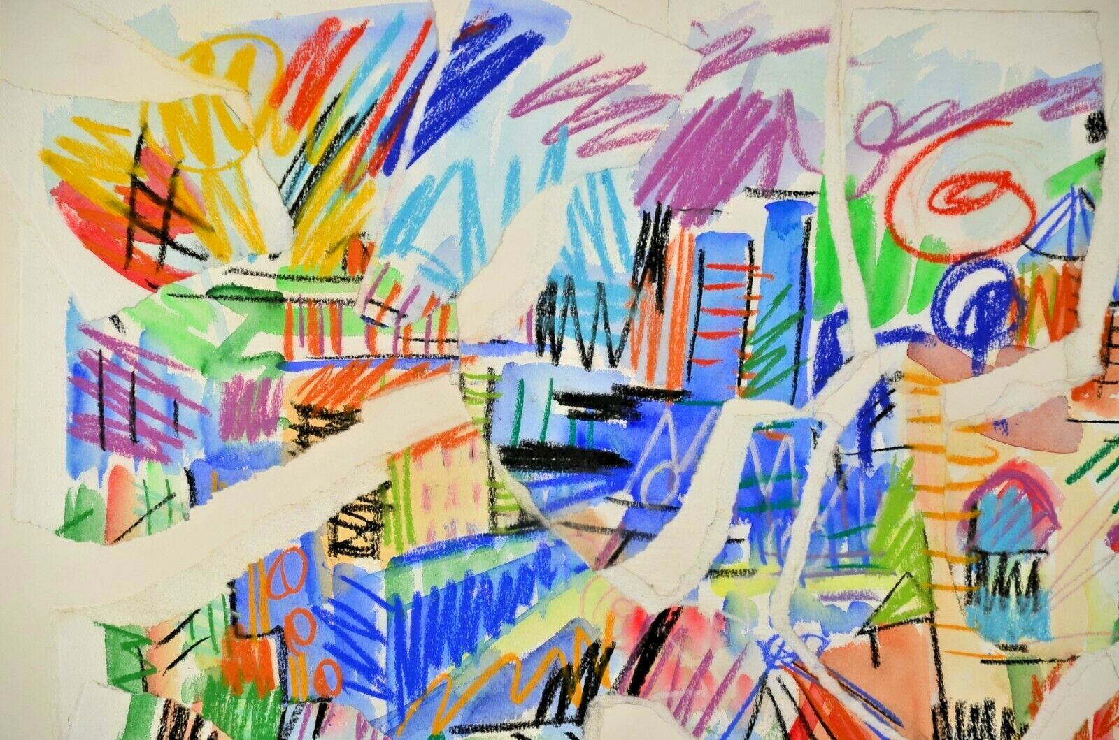 DIANE TANCHAK Original Vintage Signed Abstract Mixed Media Collage Oil Painting