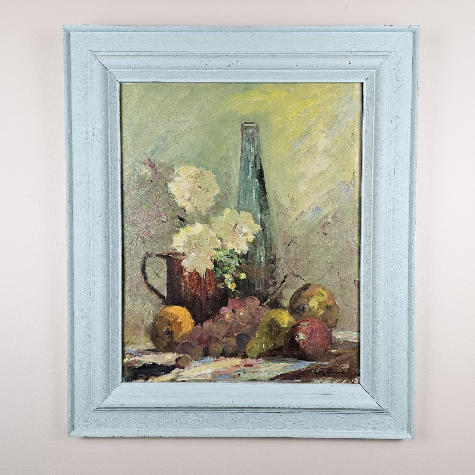 ART – VTG Original Signed George C. Baum Oil Painting 26.5×22.5 Framed – Indiana