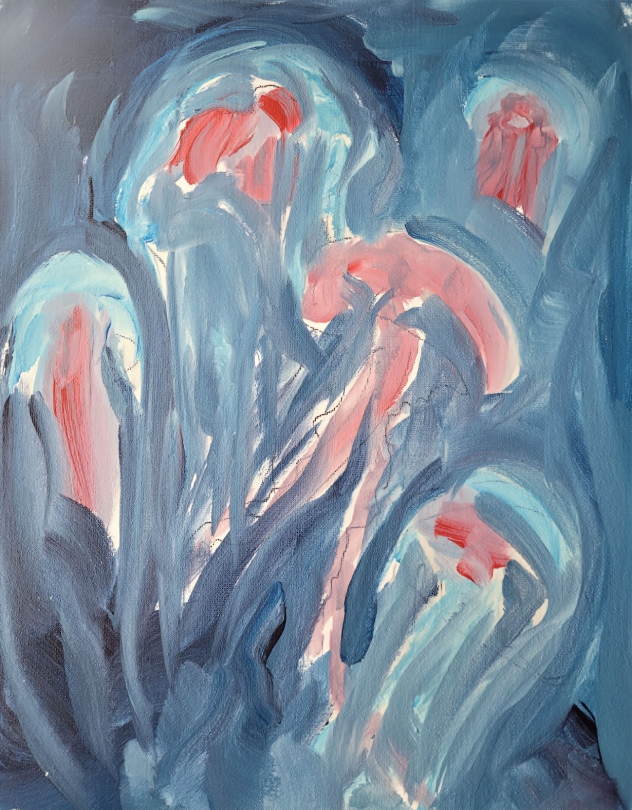 Veils Of The Deep Unique Abstract Expressionism Wall Art Canvas Board 11×14