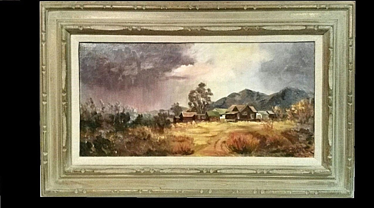 Antique H. Cooper Oil Painting Framed Signed Front and Back of Canvas
