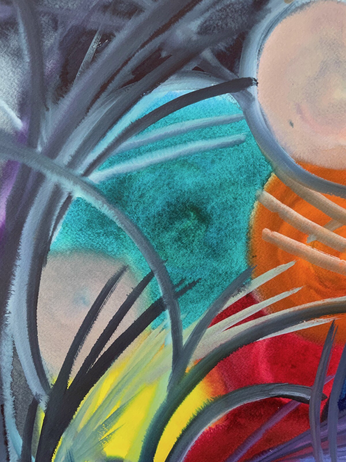 Modern Art Abstract Composition Geometric Colorful Circles Spheres