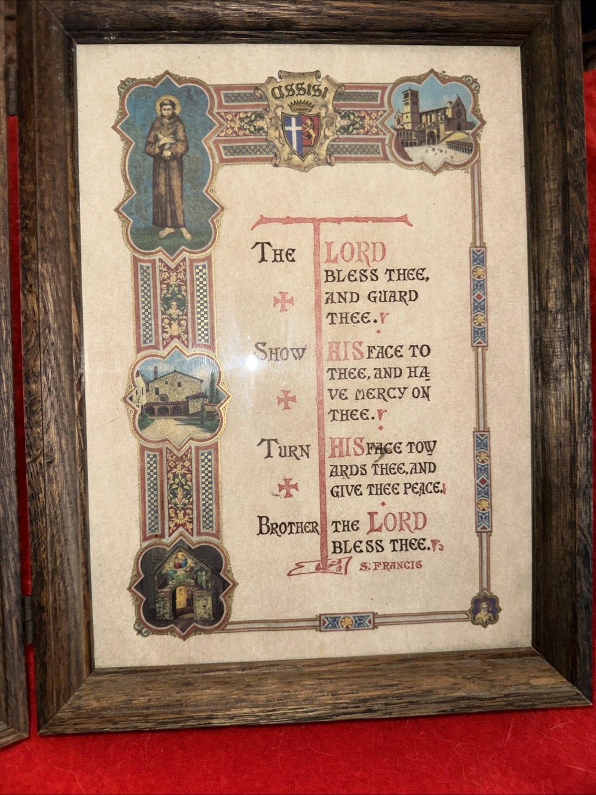 Landscape Religious Art with Doves & blessings of Saint Patrick’s prayer Framed￼