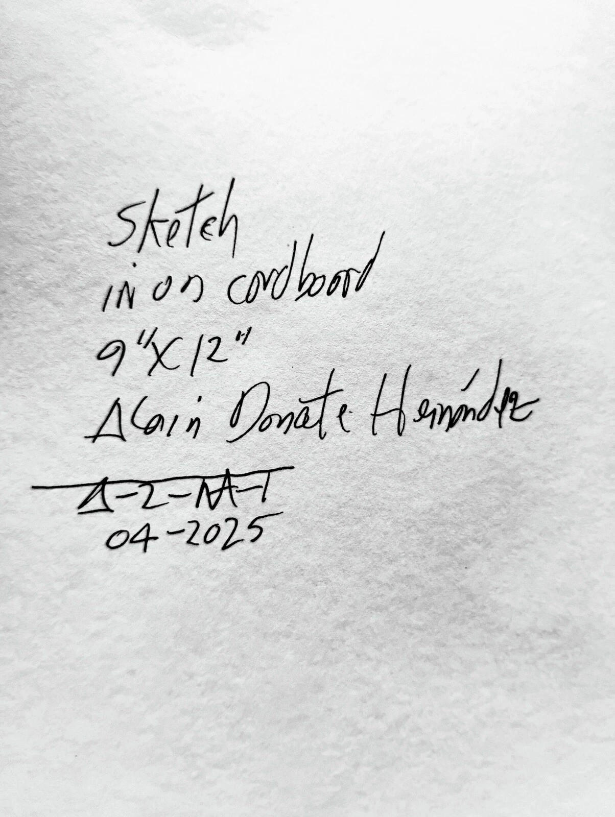 ALAIN DONATE HERNANDEZ ORIGINAL MIXED MEDIA ACRYLIC,INK ON CARDBOARD 9″X 12″