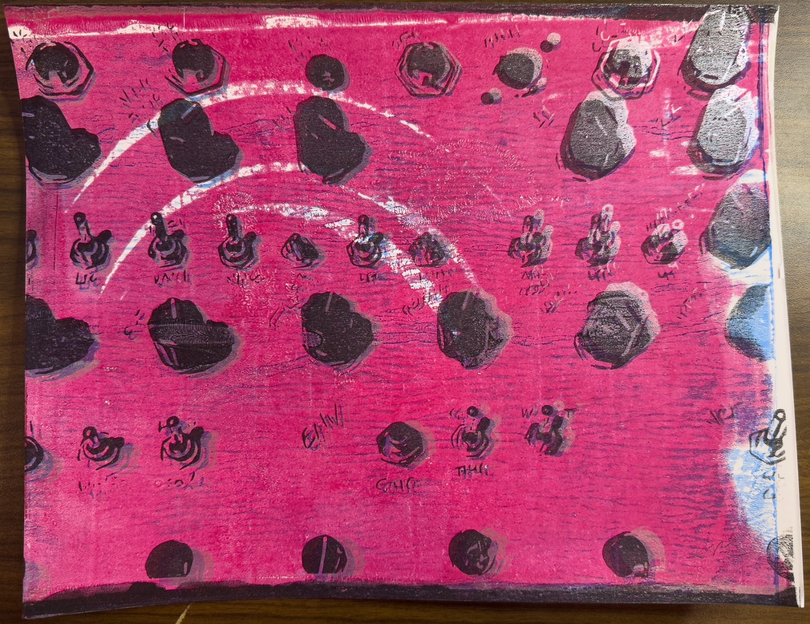 Knobs Dials & Switches, Original 11×14 Gel Print Art by Ian Page-Echols