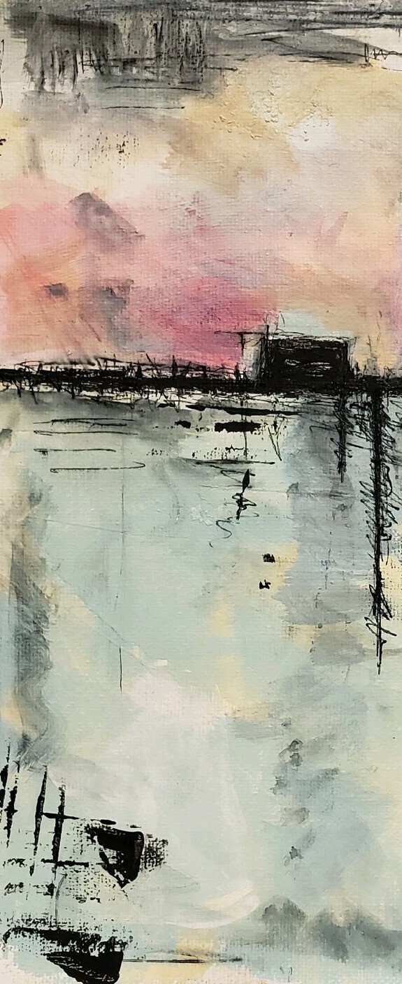 No.651 Original Abstract Modern Minimal Textured Painting By K.A.Davis