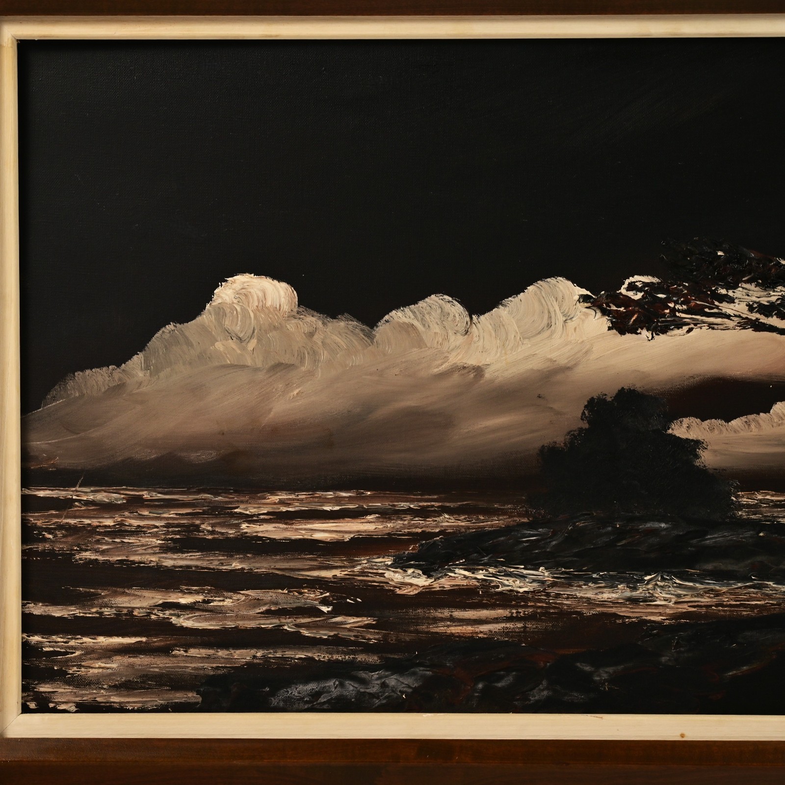 HOMER COSTELLO Original Vintage Signed WPA Night Seascape Ocean Shore Painting