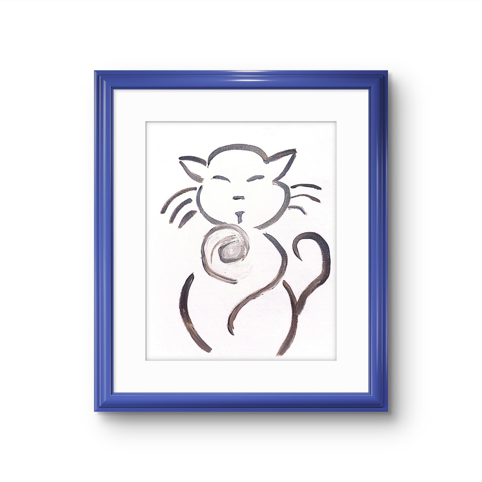 One Sassy Kitten Original Expressionism Acrylic Abstract Canvas 11×14 Canvas