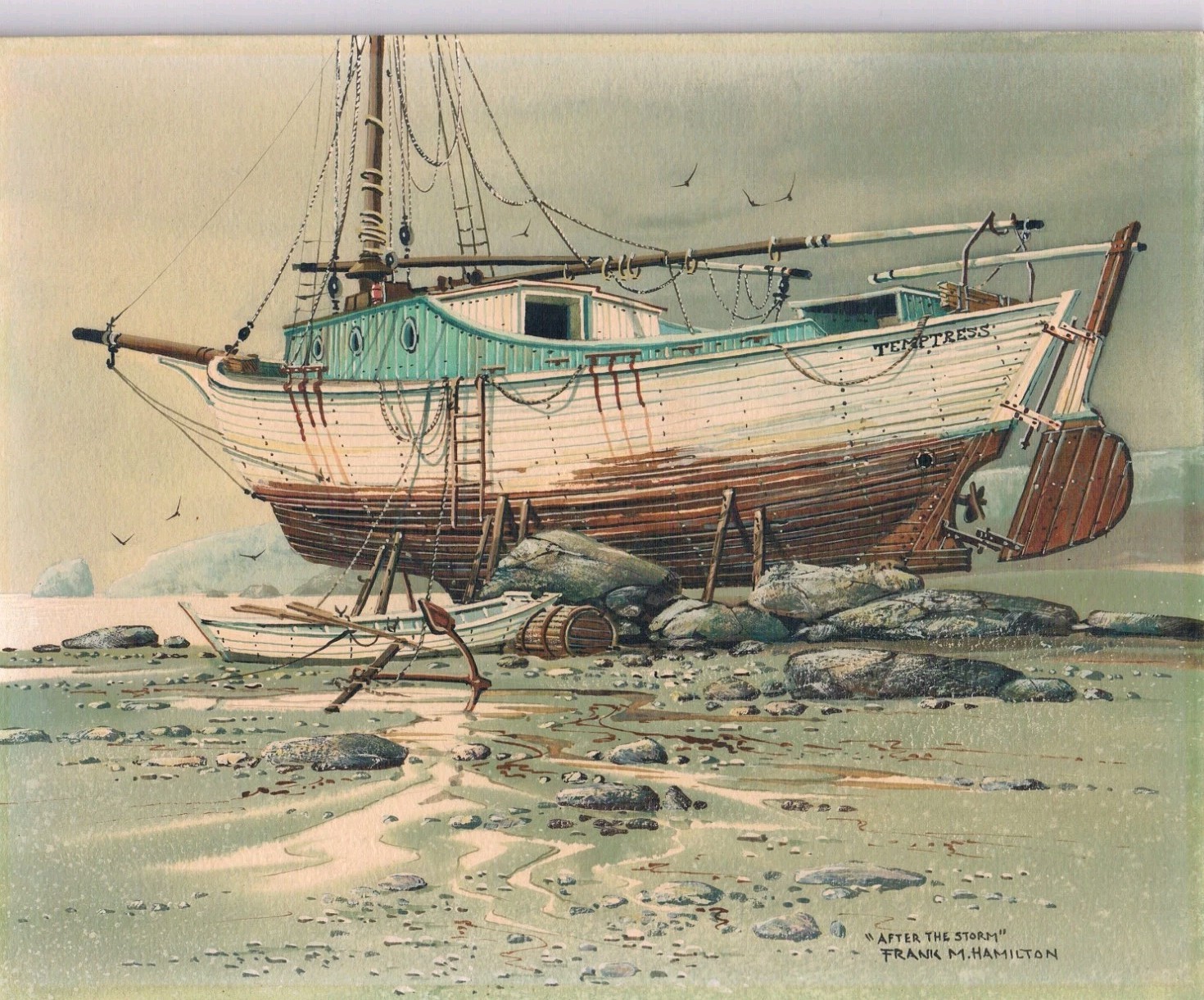 Frank M. Hamilton «After the Storm» Original Oil/ Masonite Painting Board 1970’s