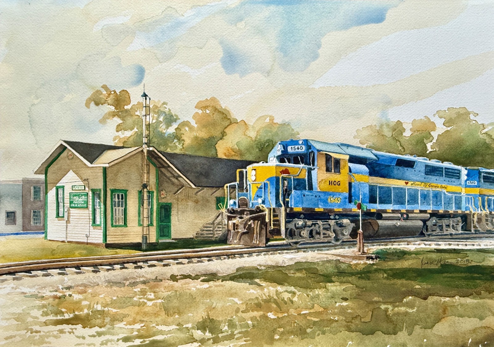 Heart of Georgia RR, Plains. Jimmy Carter HQ. James Mann original train painting