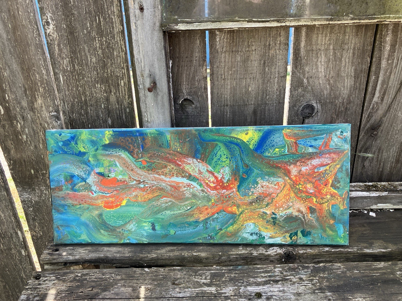 Acrylic Pour painting “Oceanic Bloom”