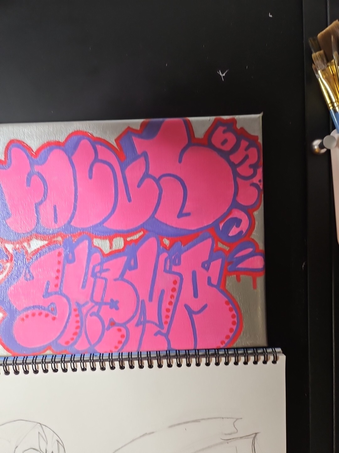 graffiti art original canvas NYC Graffiti Skema 1 Focus 1 Throwie Piece