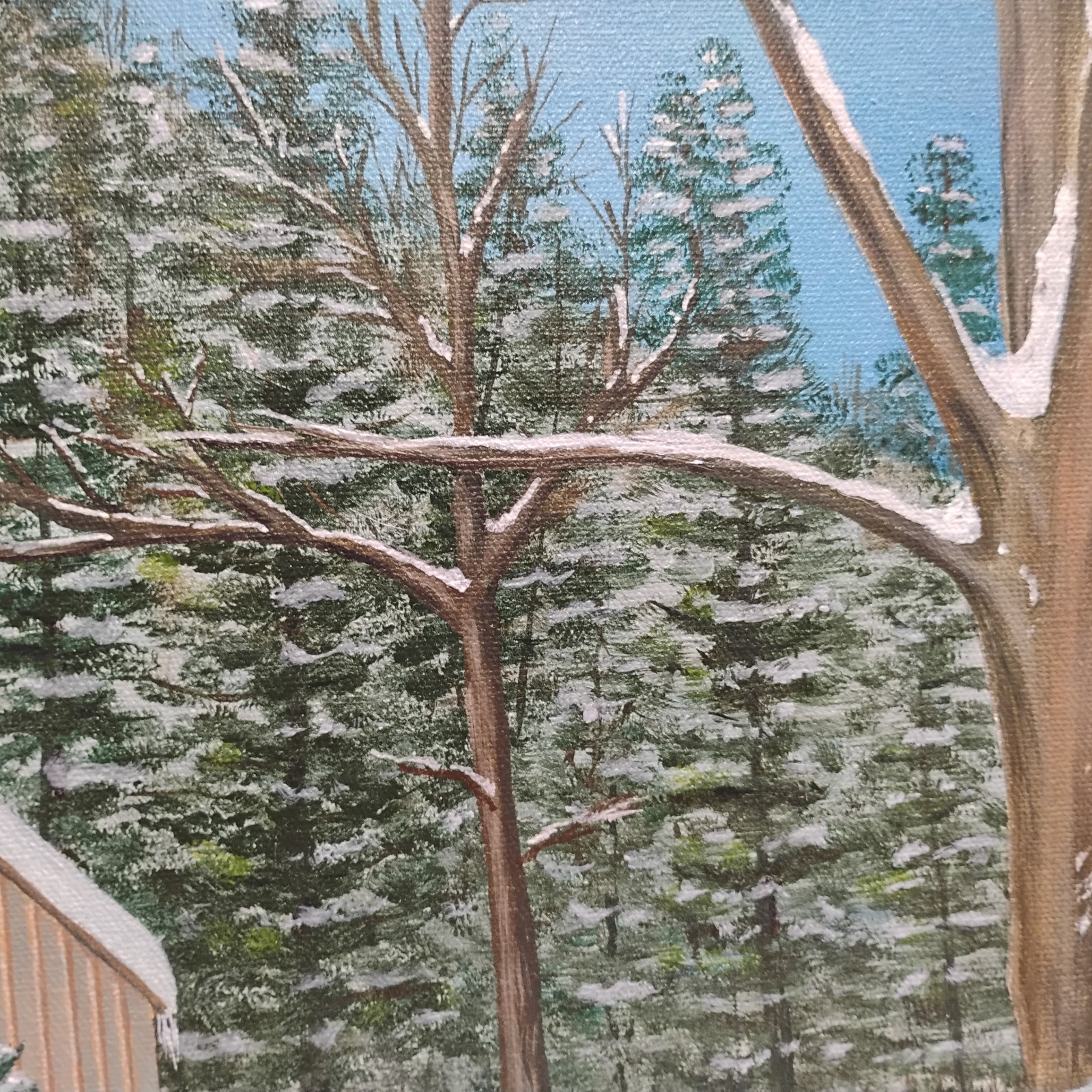 William Tompkins Winter Landscape W Brick House Oil Painting 28X40