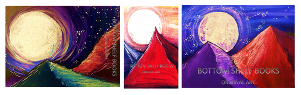 DIGITAL 3-Pc Red/Purple Mountainscape Hand Painted Art Collection MBSB-PRINT REQ