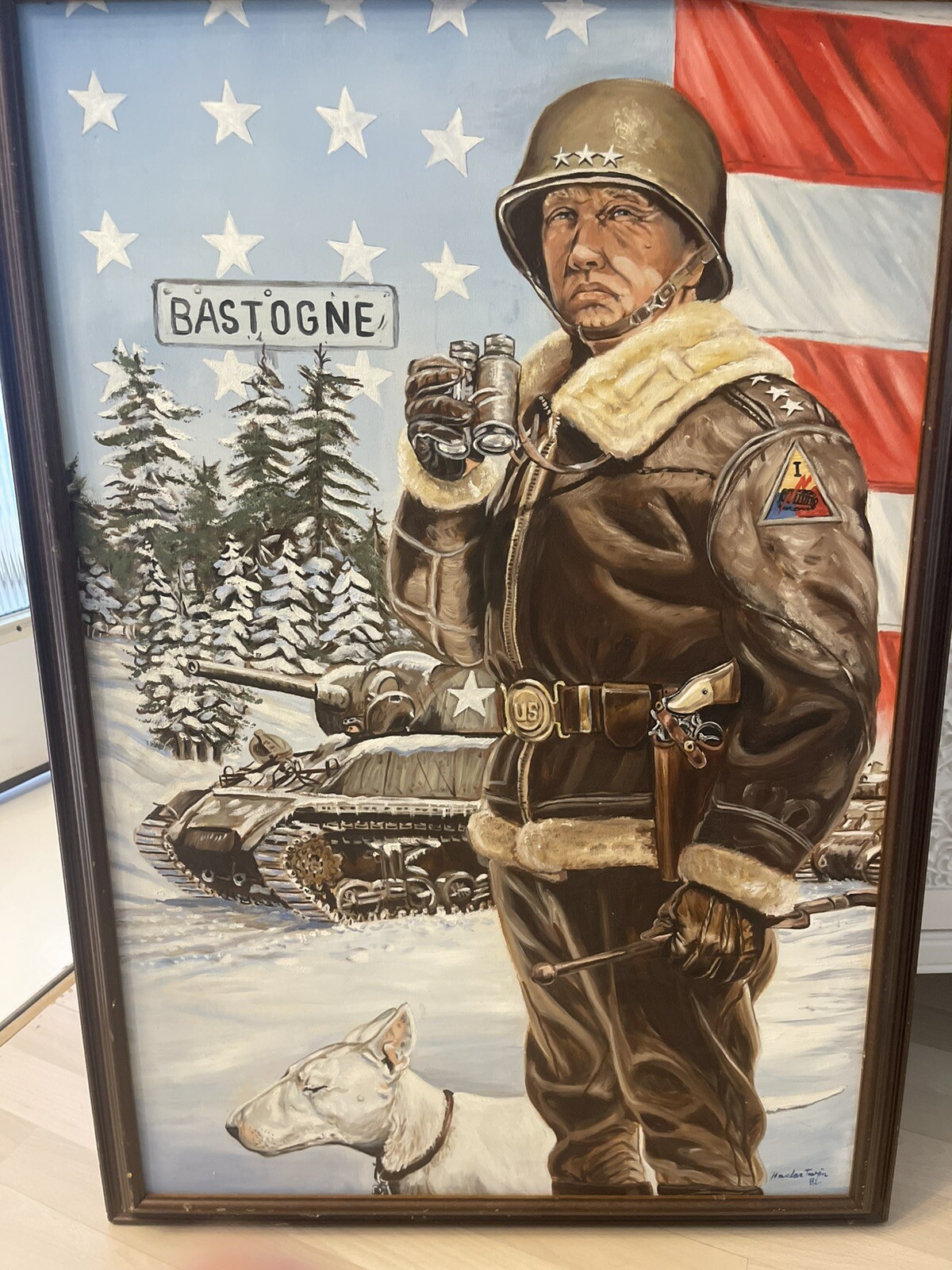 General Patton Painting On Canvas By Hasler Twin BL