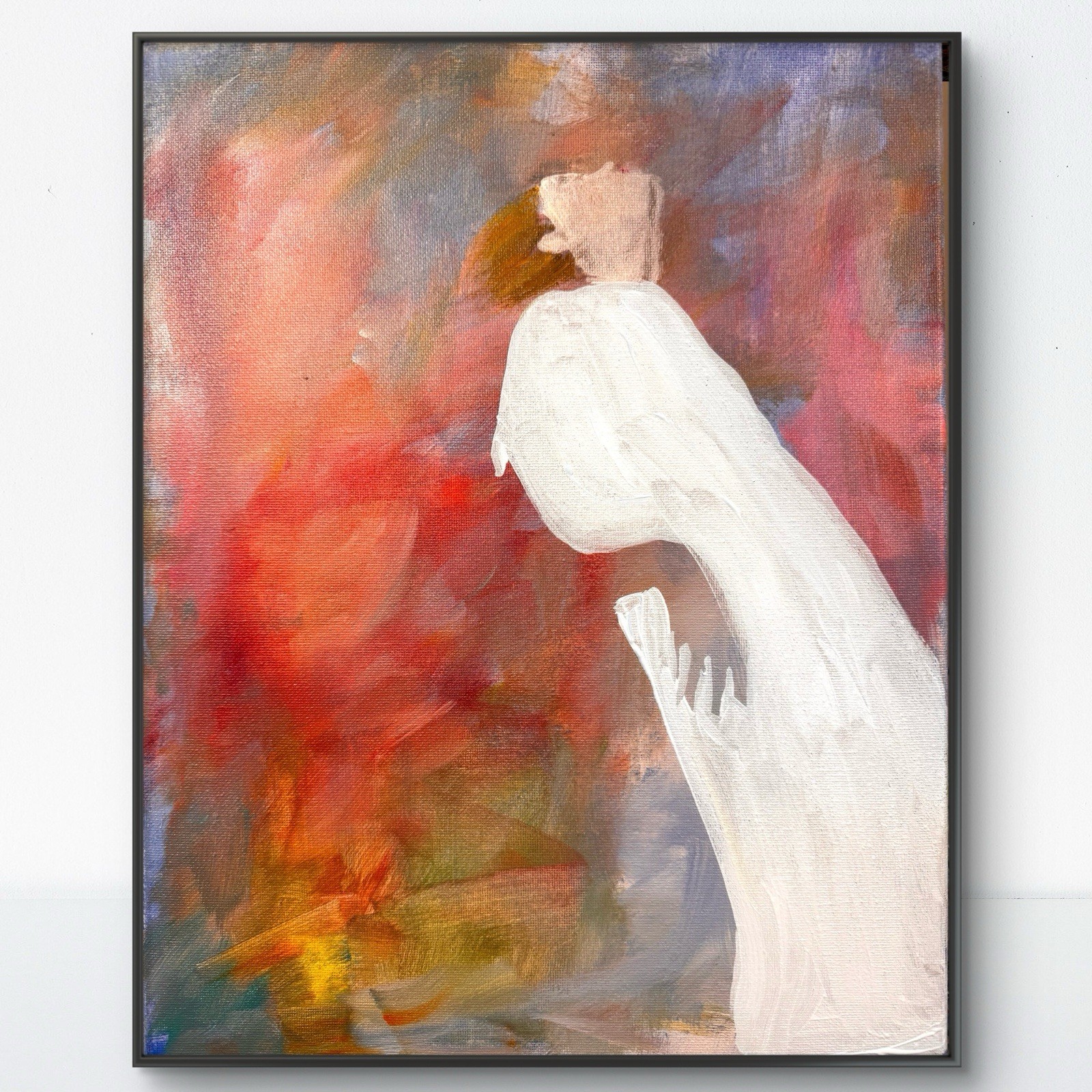 SAMATOWIC Original Abstract Woman Held 11×14 Handmade Signed Spiritual Art 2