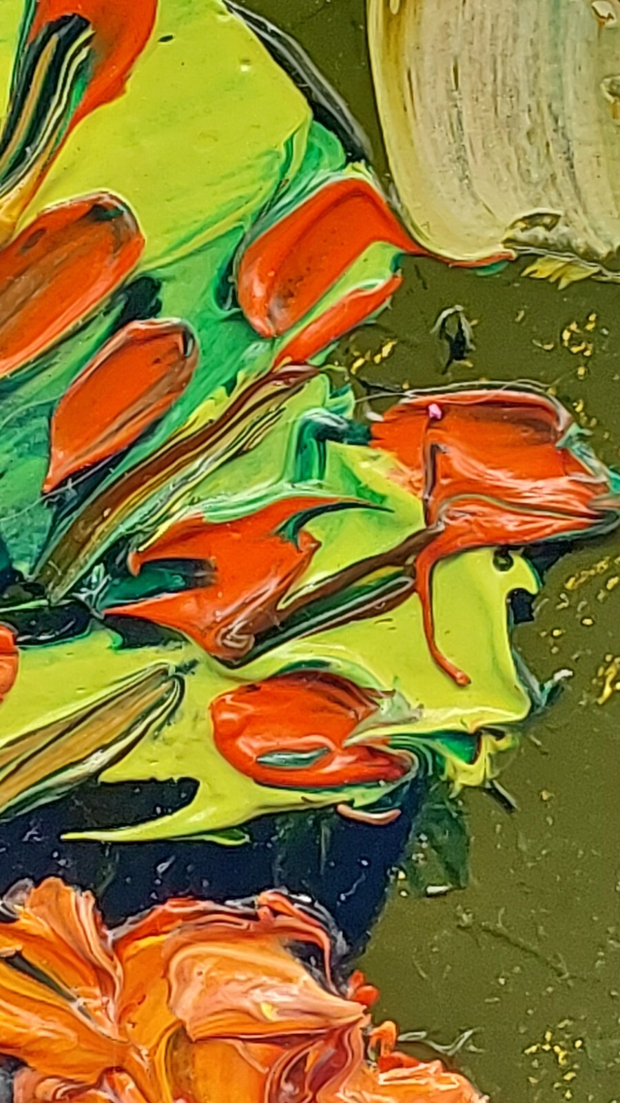 Geranium Original Painting 3D Semi-Abstract Art For Her Flower Handmade Wall Art