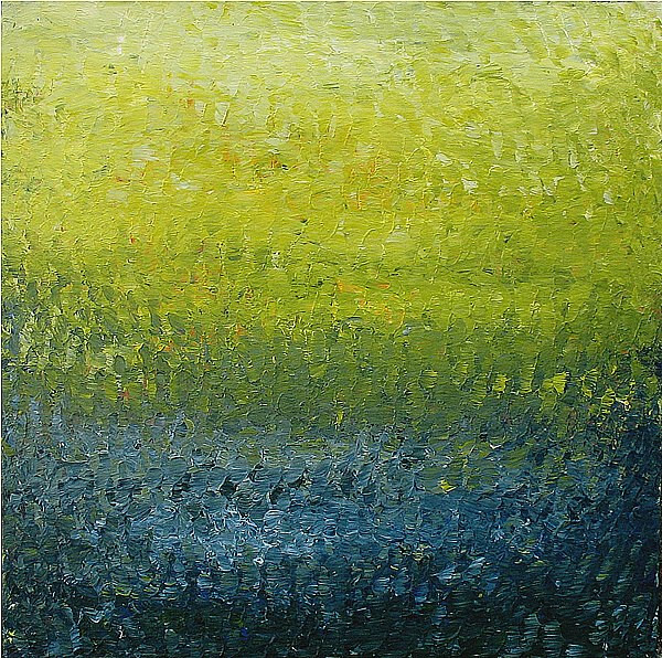 Signed original 24″ x 24″ REFLECTING POOL contemporary abstract landscape