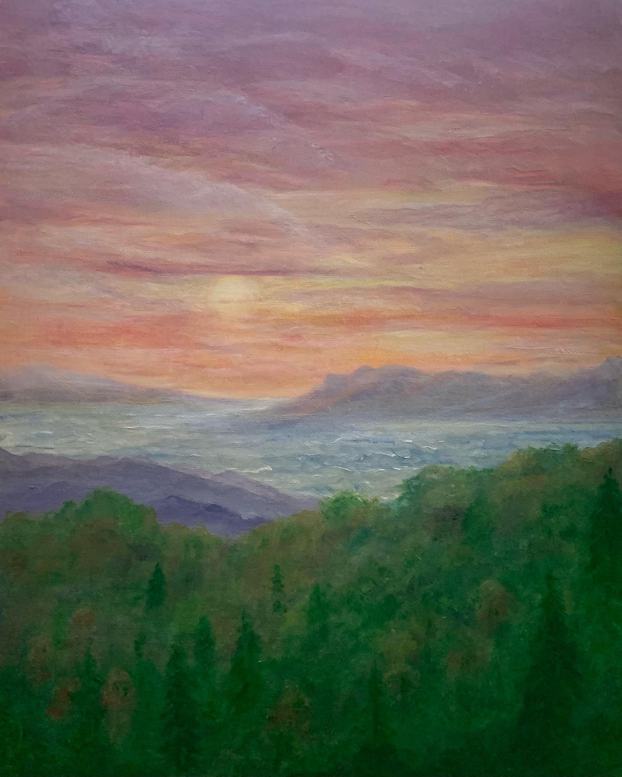 Sunrise over the Adirondack Mountains