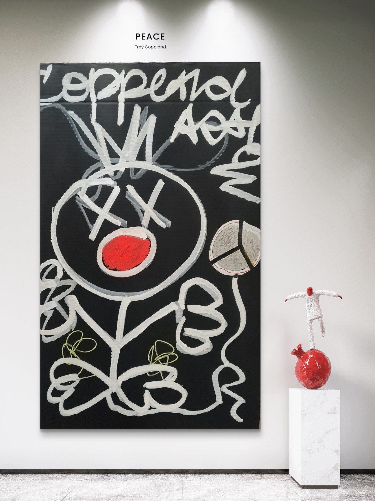 Trey Coppland, Peace Abstract Figure Painting, Large, 2020-Now, Signed