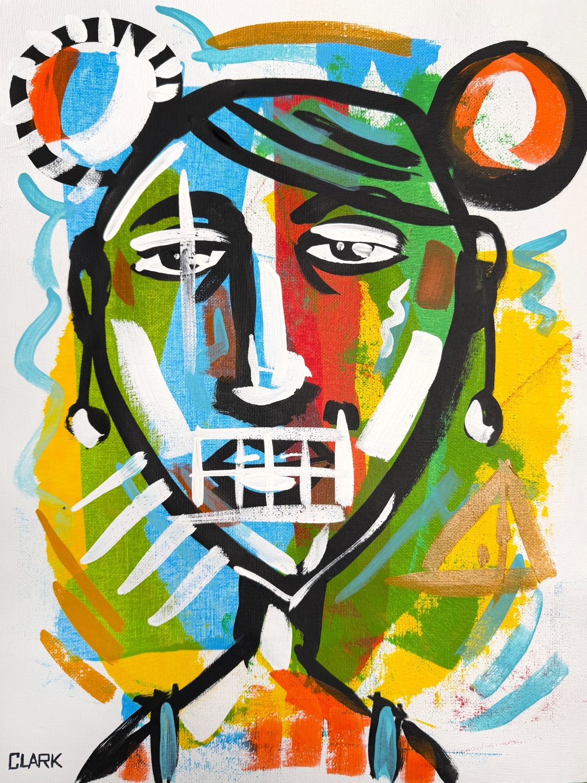 Unique Neo-Expressionism Female Portrait – Acrylic Painting 16×12″ Canvas Paper