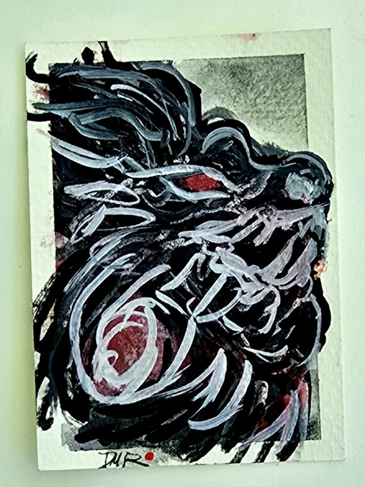Original ACEO Dragon Horror Dark World Goth Fantasy»GORTHUL» The Bone Grinder