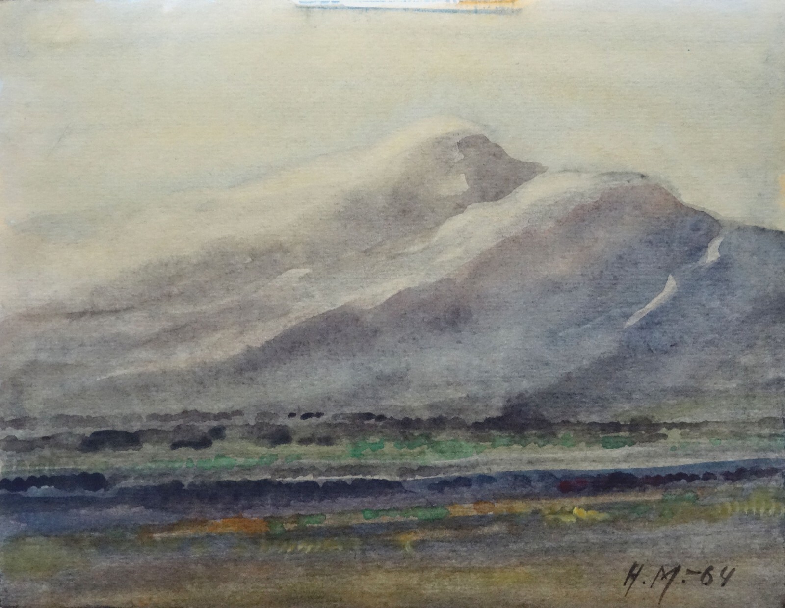 Herberts Mangolds – Landscape 1964, watercolor on paper, 20.5×26.5 cm