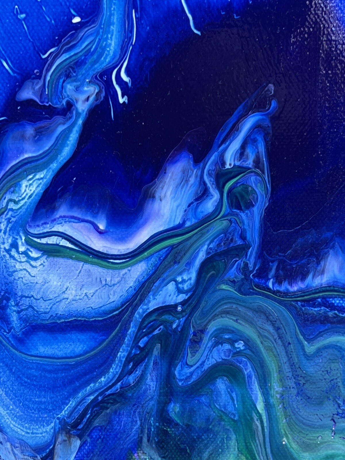 Night Swimming original MBollen abstract fluid painting sealed red purple green