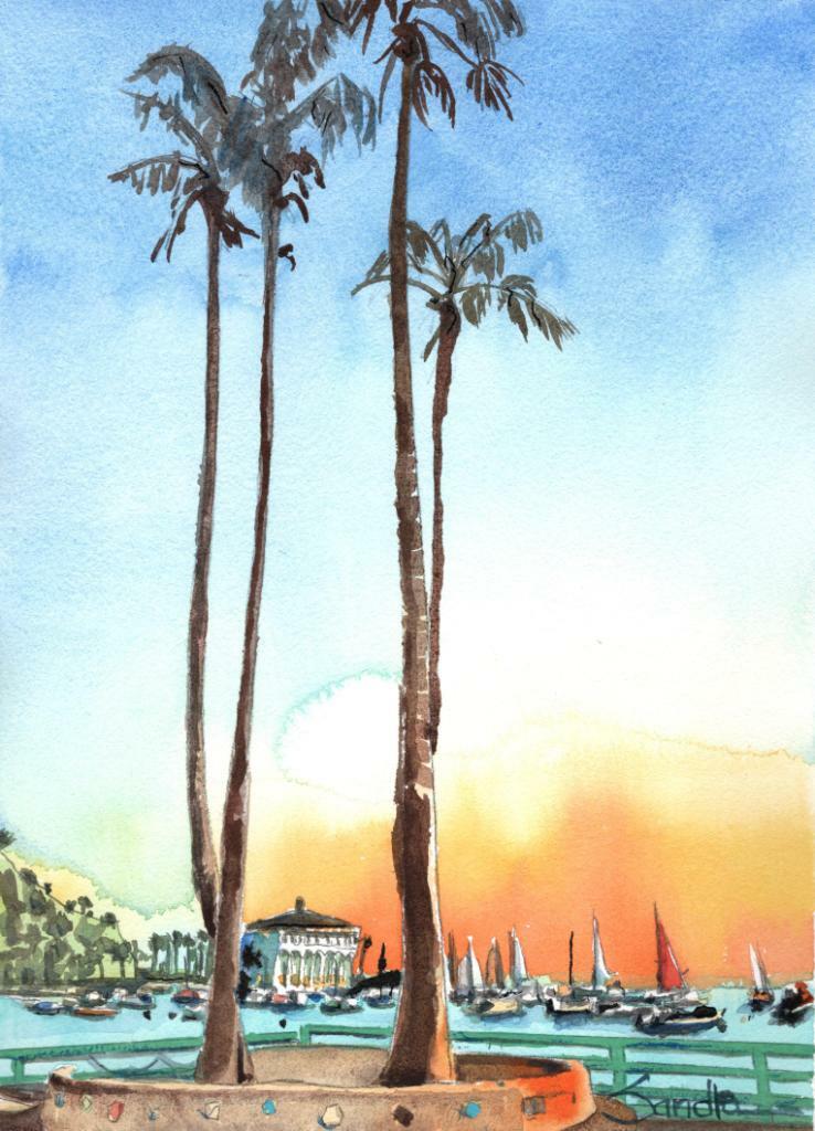 Catalina Afternoon : Signed Art Print : Sandra Watercolors™ California Coastal