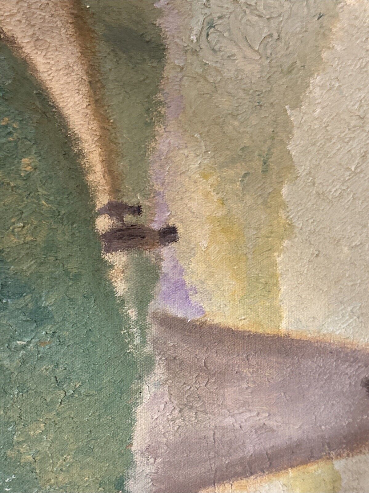 Vintage Windmill Landscape Textured Painting