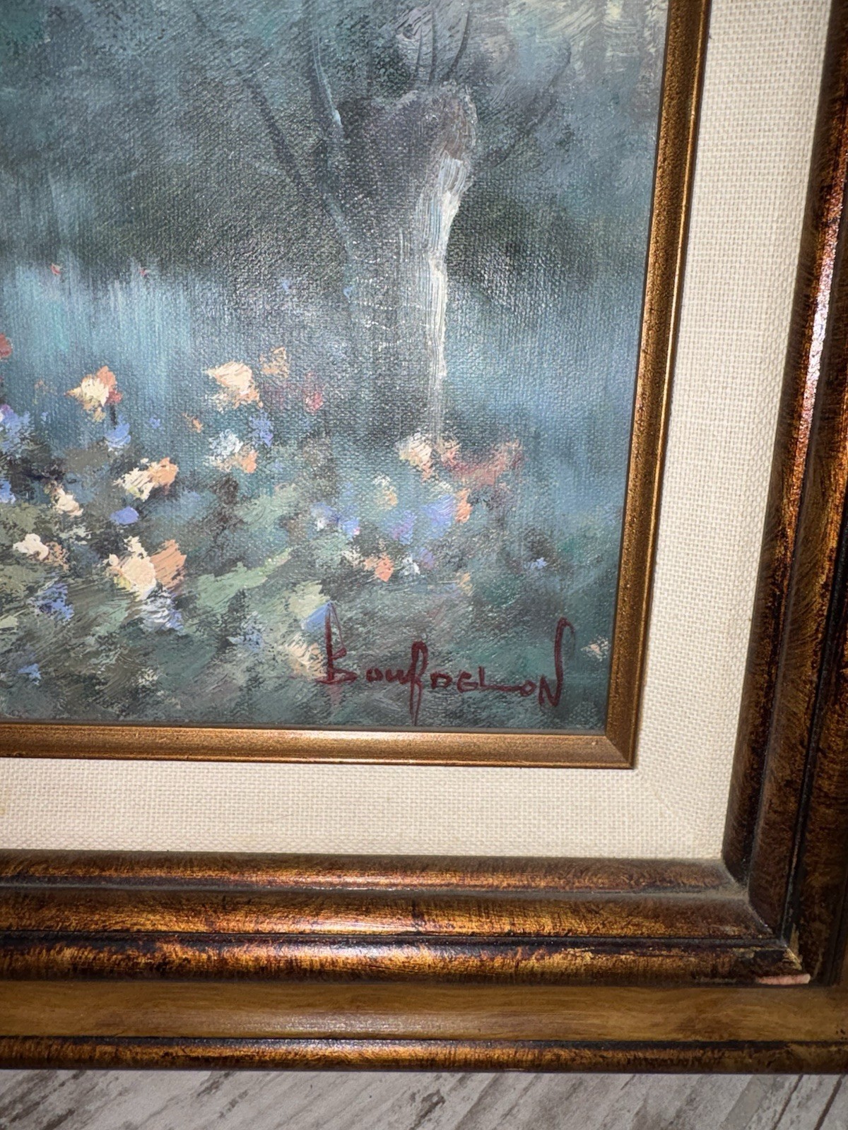 Bourdelon Signed Framed Impressionist Seascape Landscape Canvas 18 x 22