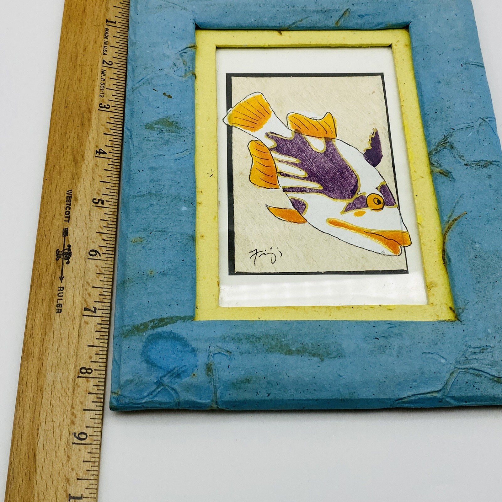 Drawn & Hand painted fish Picture Signed