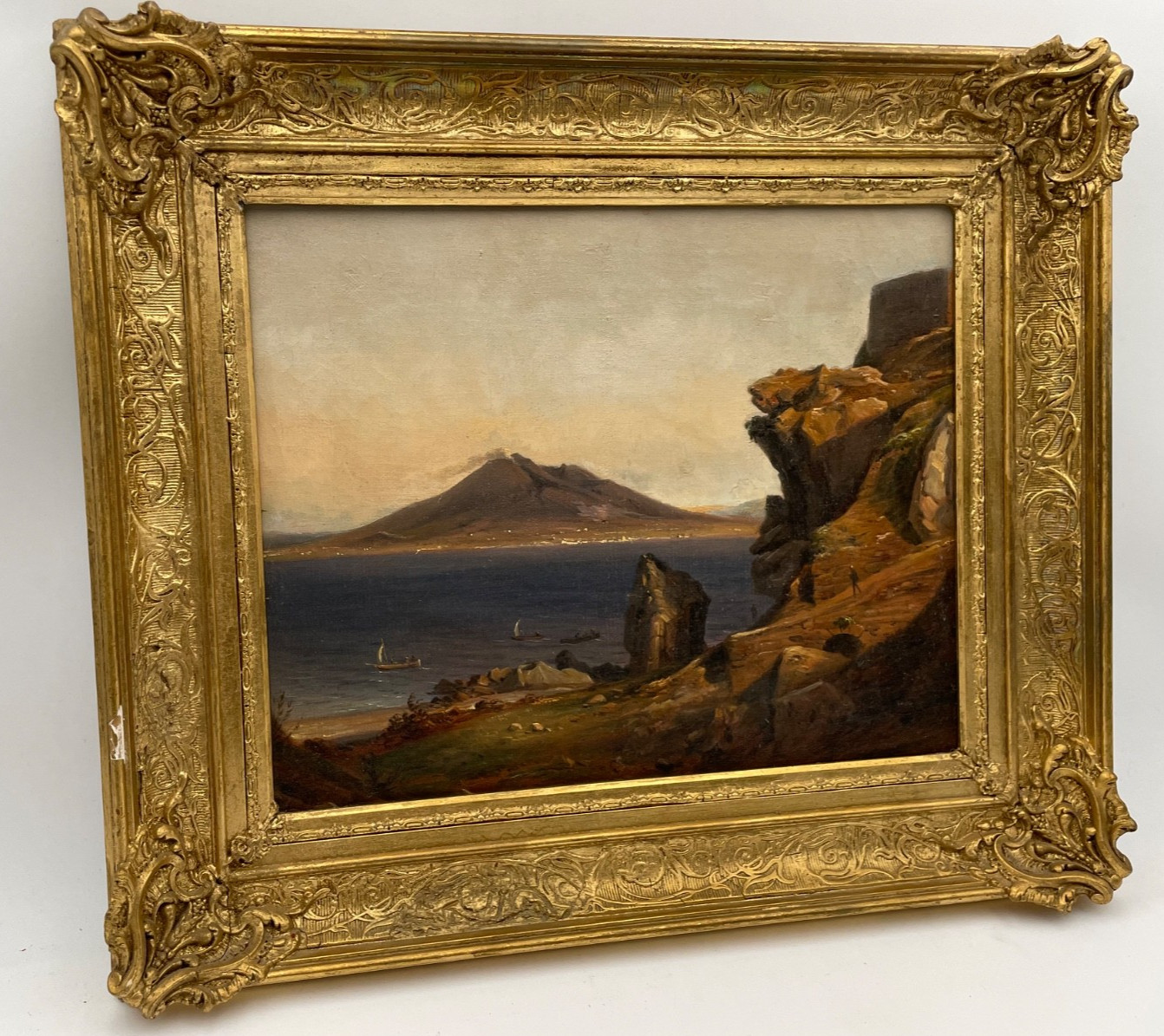 Bay of Naples Vesuvius Oil Painting Grand Tour Seascape Franz Catel Circle 1820s