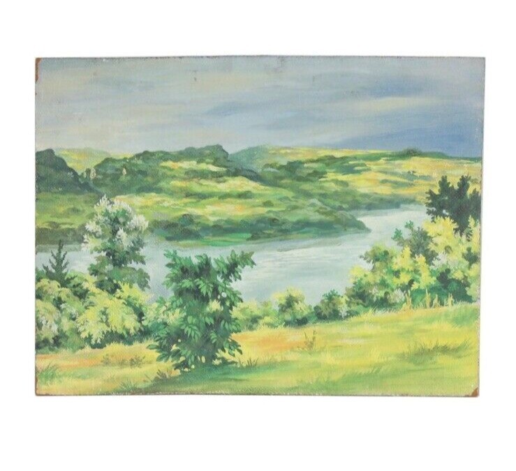 Vintage Landscape by Listed Artist/Art Instructor Frank Trapp / 16×20” / Unframd