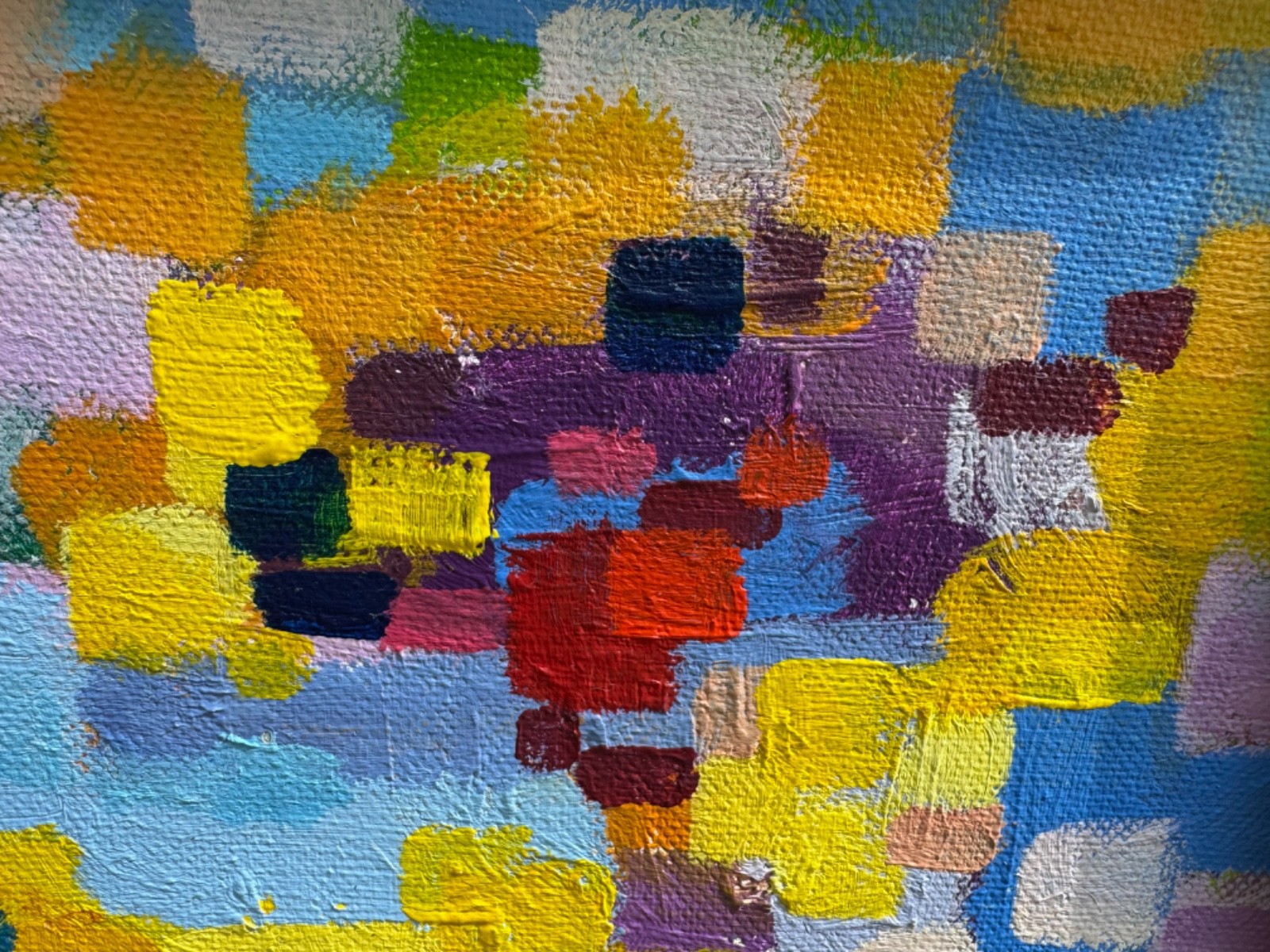 Contemporary Abstract Multi-Color Acrylic Painting Modern Art Wall Hanging