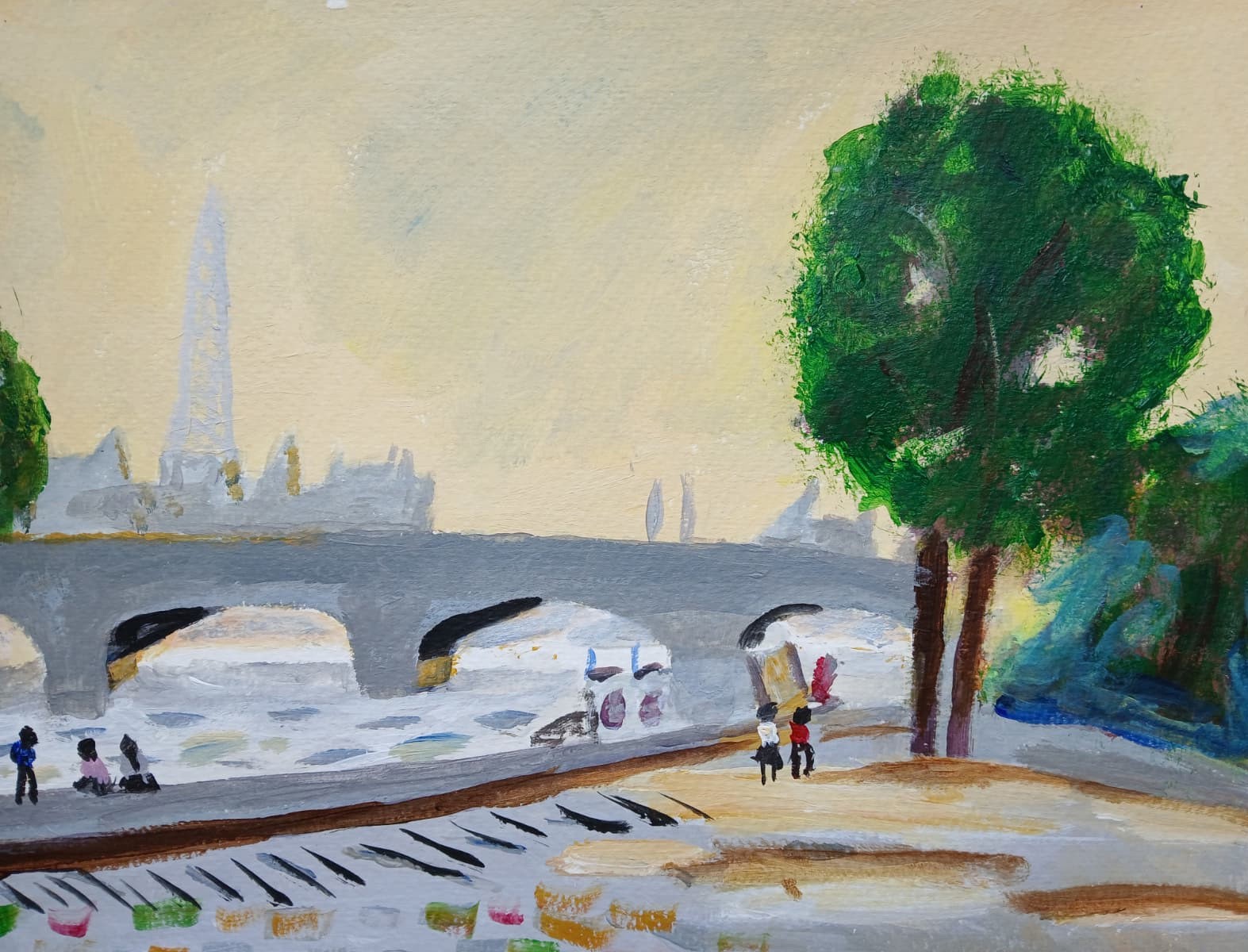 Impressionistic 11 x 14 View of The Sienne- after Seago, Art Painting Paris