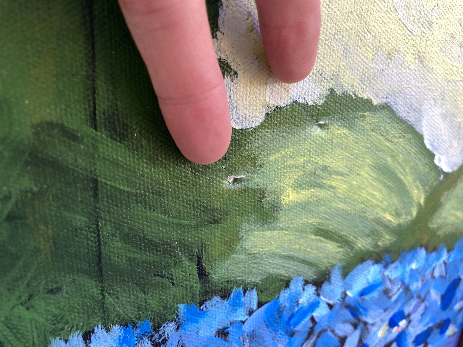 Lg Original Painting on Canvas Signed After Van Gogh Impressionist Garden Naive